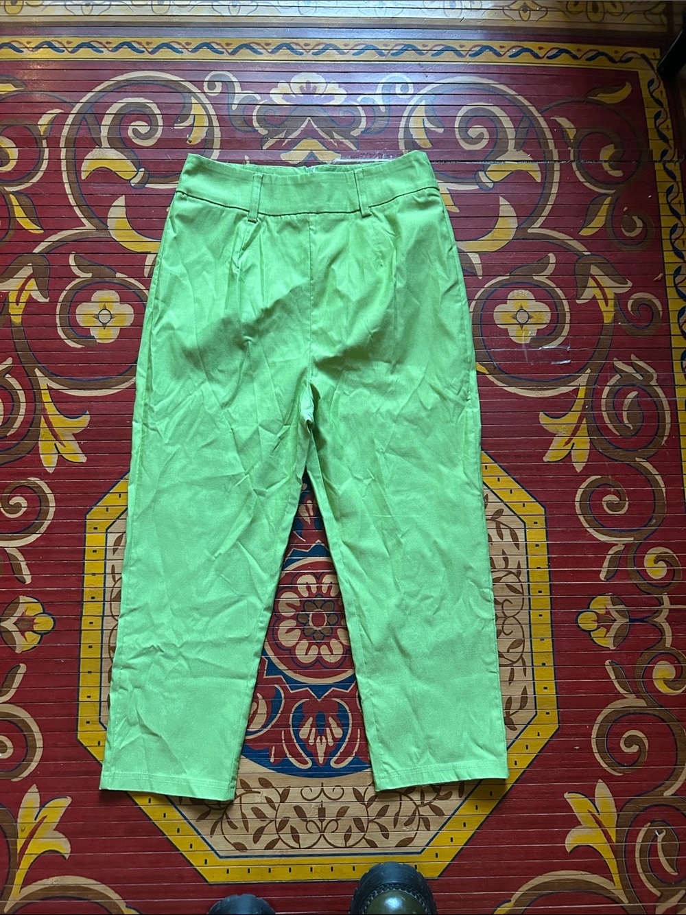Vibrant Mint Green Cropped Pants